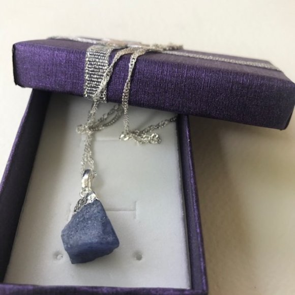 Sterling Silver Necklace with Pendant - Tanzanite Pendant - Picture 6 of 8